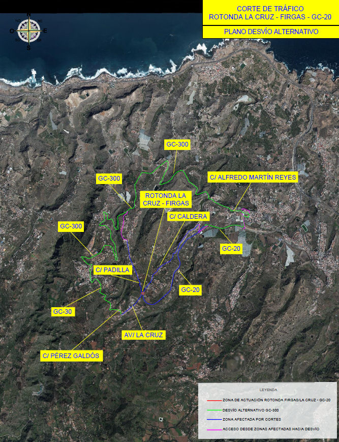 Imagen de Corte de tráfico nocturno del Cabildo de Gran Canaria por obras de asfaltado en la GC-20 (Rotonda La Cruz, Rotonda La Goleta y tramo comprendido entre los PK 4+000 y 5+000, aproximadamente)  2